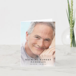 Carte De Remerciements Mémorial funéraire de Sympathie Photo Simple