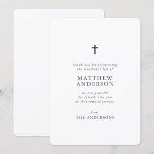 Carte De Remerciements Mémorial funéraire Repos en paix Moderne Simple Cr