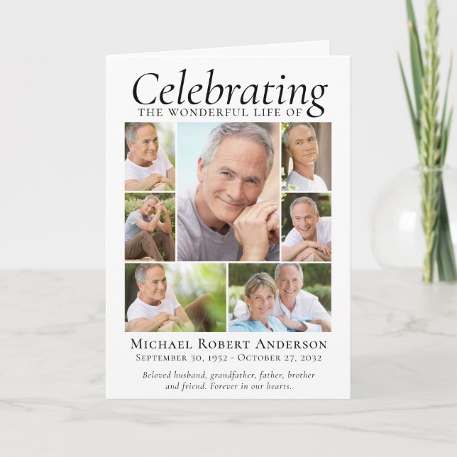 Carte De Remerciements Memorial Hommage Photo Collage Keepsaké (Devant)
