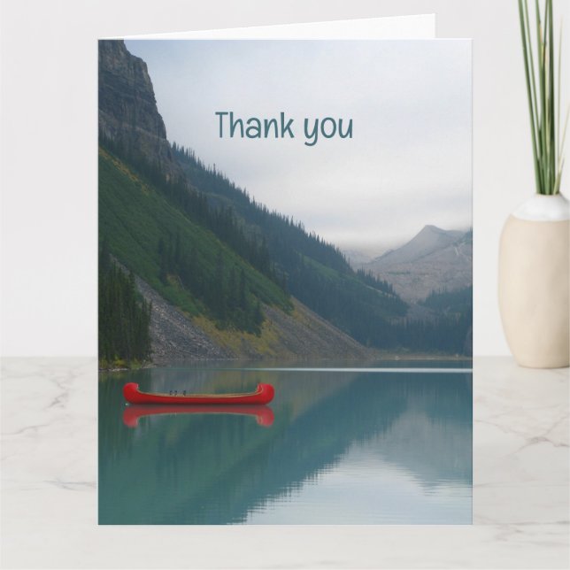 Carte De Remerciements Memorial Keepsaké Lake Red Canoe Wilderness (Devant)