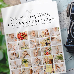 Carte De Remerciements Mémorial moderne Simple Minimaliste 25 Photo Colla