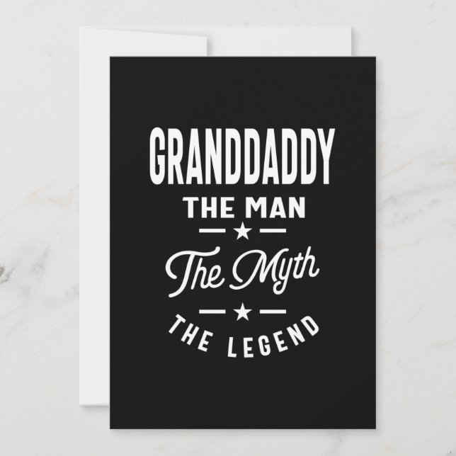 Carte De Remerciements Mens Granddaddy L'Homme Le Mythe La Légende (Devant)