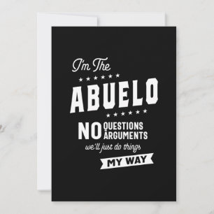 Carte De Remerciements Mens I'm The Abuelo No Questions Arguments