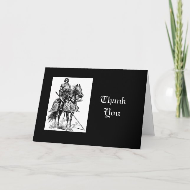 Carte De Remerciements Merci, Chevalier amusant dans l'armure brillante (Devant)