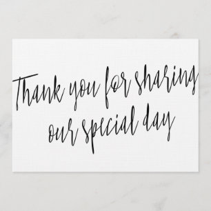 Carte De Remerciements "Merci chic pour partager notre jour spécial "