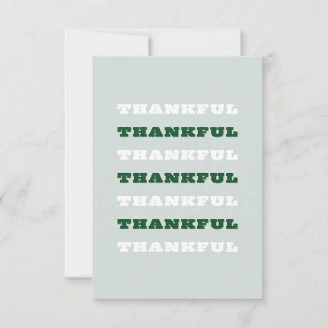 Carte De Remerciements Merci, Citation de gratitude, Vert (Devant)