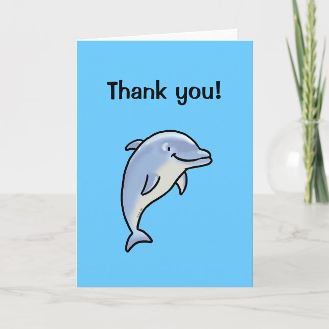 Carte De Remerciements Merci! (dauphin) (Devant)