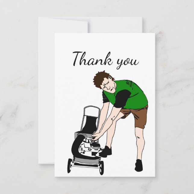 Carte De Remerciements Merci, Entretien de pelouse, Handyman, (Devant)