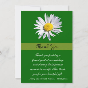 Carte De Remerciements Merci, fleur de l'aisée blanche