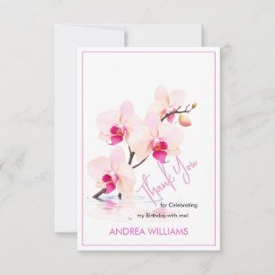 Carte De Remerciements Merci, fleurs d'orchidées 60e anniversaire