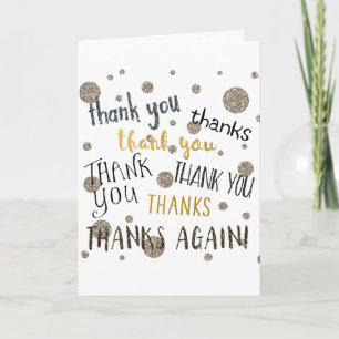 Carte De Remerciements MERCI, GRÂCE À Une jolie Parties scintillant Glam