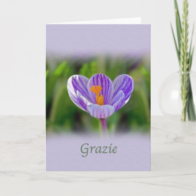 Carte De Remerciements Merci, Grazie, Italien, floral (Devant)