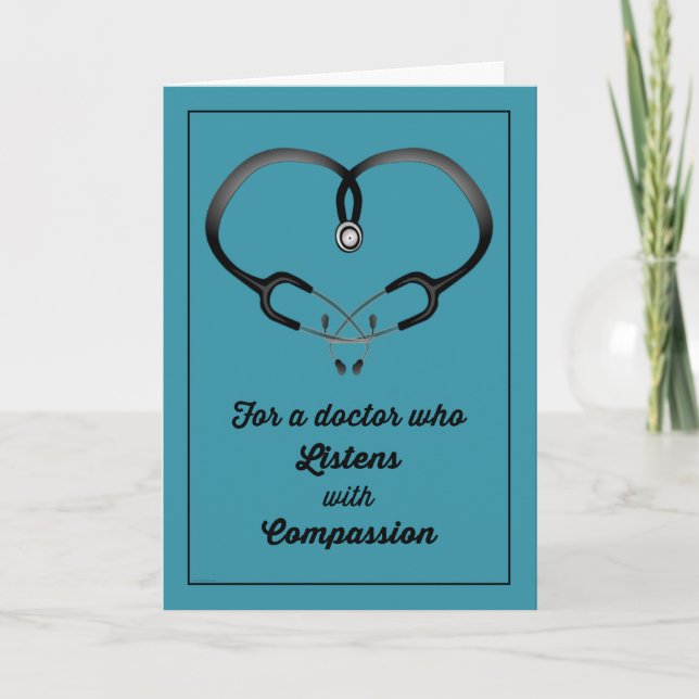 Carte De Remerciements Merci, le docteur qui écoute avec compassion (Devant)
