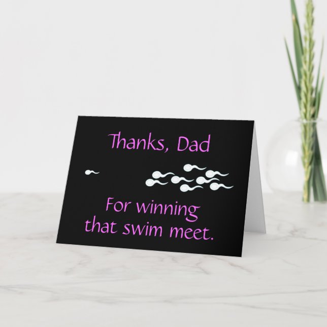 Carte De Remerciements Merci, Papa...Pour Avoir Gagné Que La Baignade Se  (Devant)