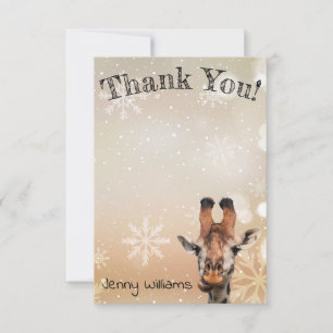 Carte De Remerciements merci, photo de drôle girafe, coutume