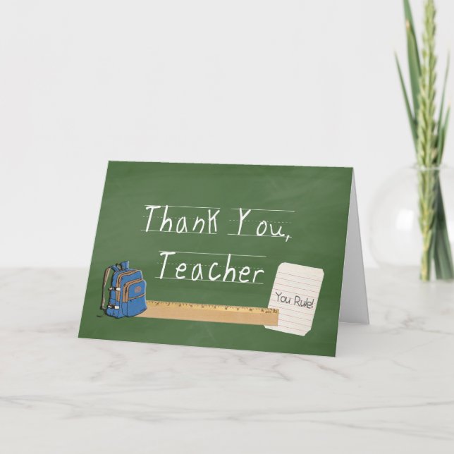 Carte De Remerciements Merci, professeur (Devant)