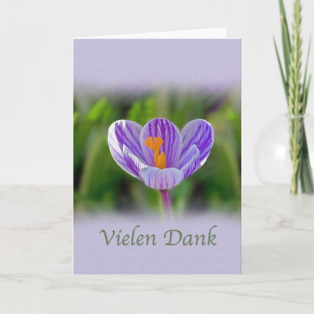Carte De Remerciements Merci, Vielen humide, allemand, fleurs (Devant)