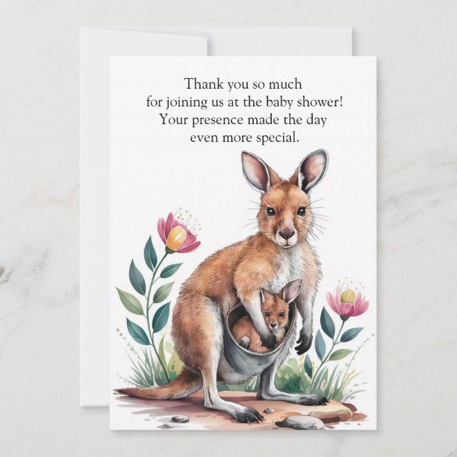 Carte De Remerciements Mère Kangaroo (Devant)