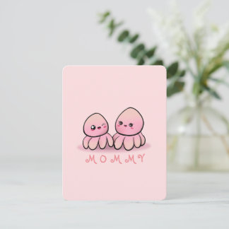 Carte De Remerciements mère pieuvre rose mignonne