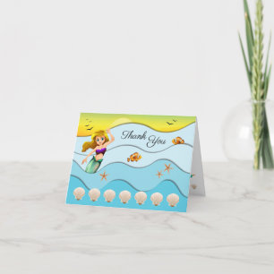 Carte De Remerciements Mermaid Sea Adventure Ocean Waves
