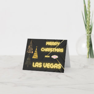 Carte De Remerciements Merry Christmas from Las Vegas Golden Cards