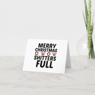 CARTE DE REMERCIEMENTS MERRY CHRISTMAS SHITTERS PLEIN