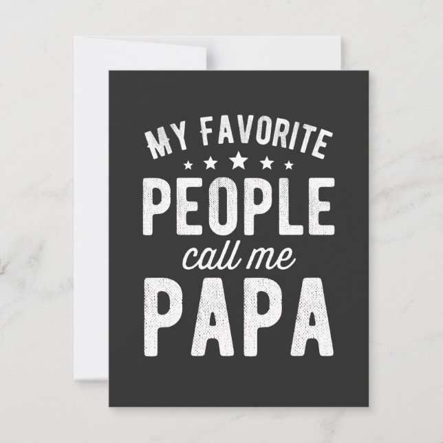 Carte De Remerciements Mes Gens Favoris M'Appelent Papa (Devant)