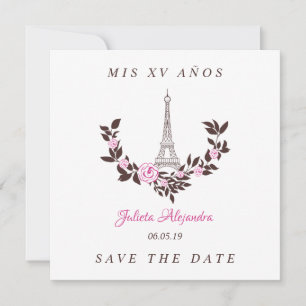 Carte De Remerciements Mes Quinze années Conception Florale Paris Rosé