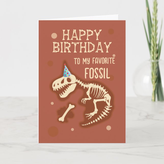Carte De Remerciements Mes voeux d'anniversaire favoris pour les fossiles (Devant)