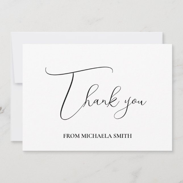 Carte De Remerciements Message de graduation de script moderne simple (Devant)