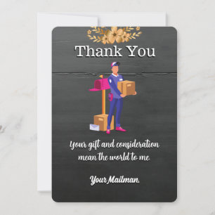Carte De Remerciements message Lettre du transporteur Mailman Postal Mail