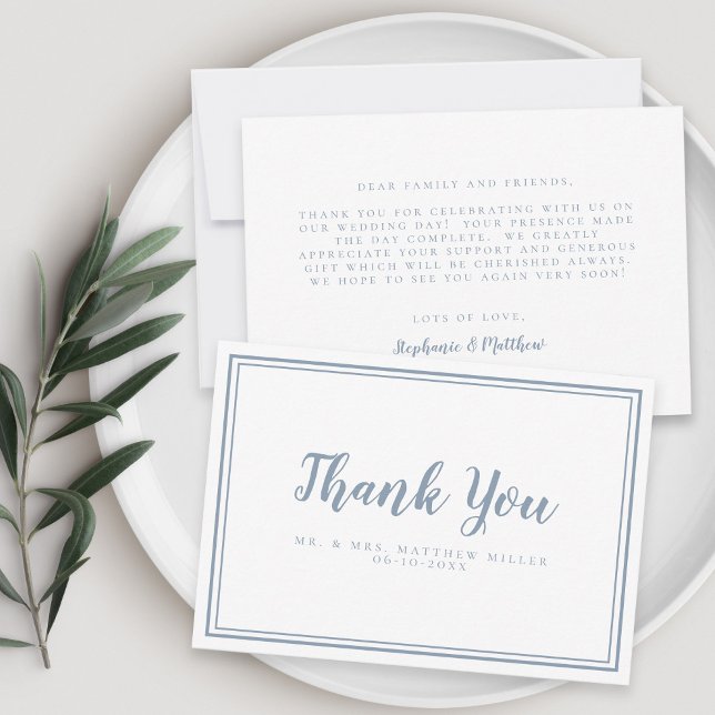 Carte De Remerciements Message Mariage simple et moderne (Simple Modern Wedding Message Thank You Card)