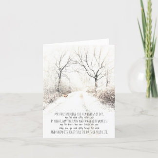 Carte De Remerciements Message, neige avec chien