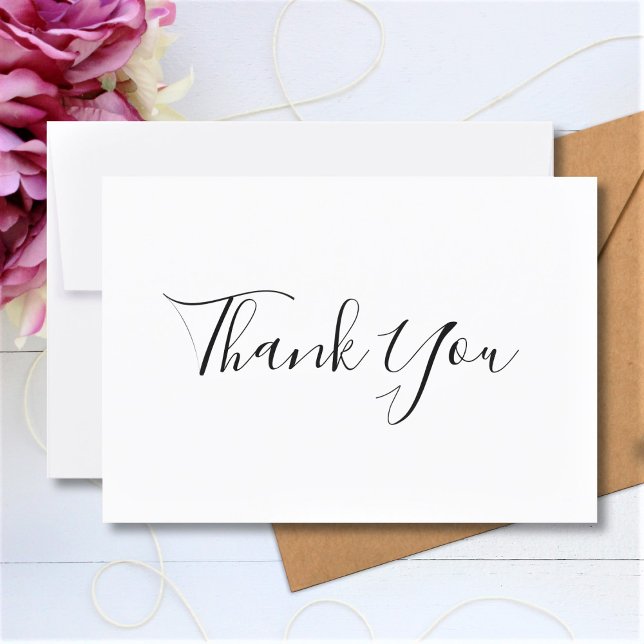 Carte De Remerciements Message personnalisé Calligraphie simple et élégan (Créateur téléchargé)