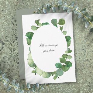 Carte De Remerciements Message personnalisé Eucalyptus Boho Green