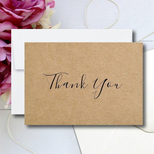 Carte De Remerciements Message personnalisé papier Kraft simple (Créateur téléchargé)