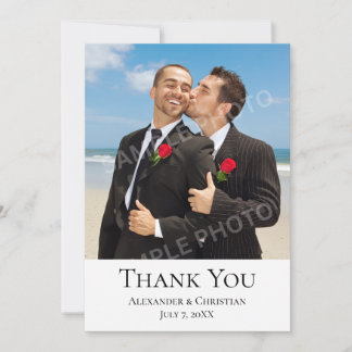 Carte De Remerciements Message photo Mariage minimaliste simple Retour