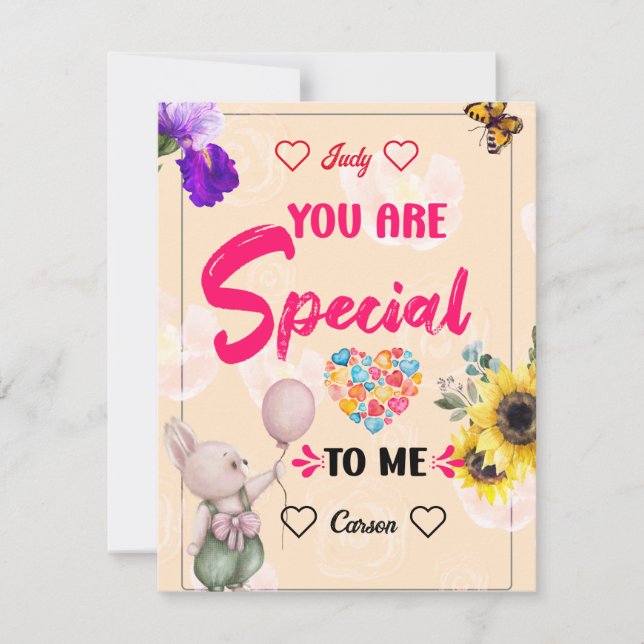 Carte De Remerciements Messages personnalisés pour votre amour (Devant)