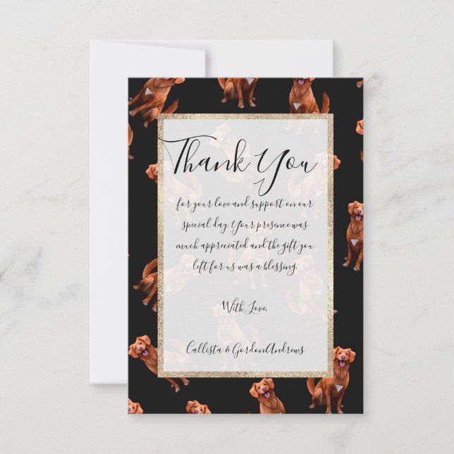 Carte De Remerciements Mete Artsy Golden Retriever Chien Motif (Devant)