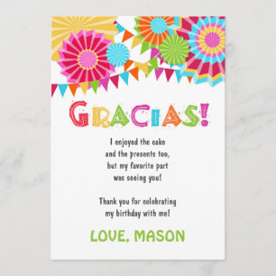 Carte de remerciements mexicain de fête