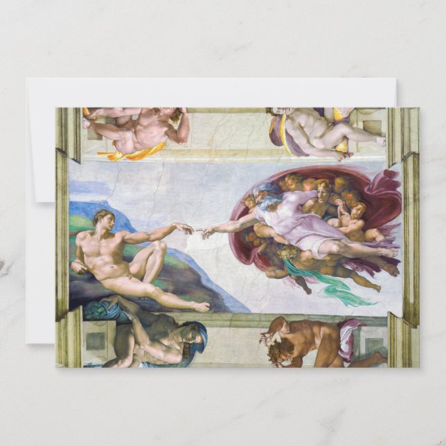 Carte De Remerciements Michelangelo - Création d'Adam, Chapelle Sixtine (Devant)