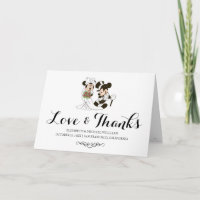 Mickey & Minnie Mariage | Mariés Remerciements Pli