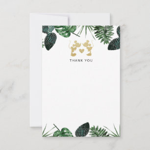 Carte De Remerciements Mickey & Minnie   Réception de mariage tropical Fa