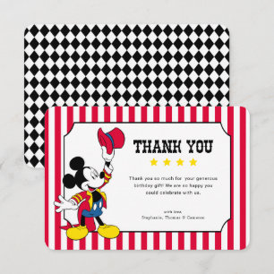 Carte De Remerciements Mickey Mouse Remerciements d'anniversaire de car