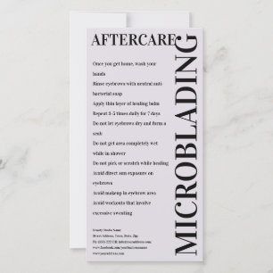 Carte De Remerciements Microblading Aftercare Light Lavender Instruction