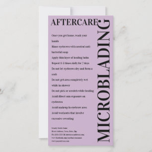 Carte De Remerciements Microbling Aftercare Black & Purple Instruction