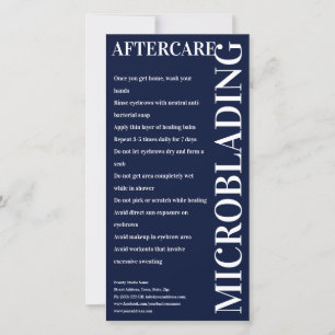 Carte De Remerciements Microbling Aftercare Dark Blue Instruction