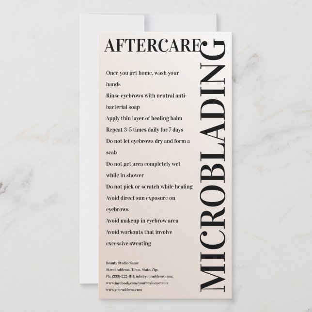 Carte De Remerciements Microbling Aftercare Gris-Beige Glamor (Devant)