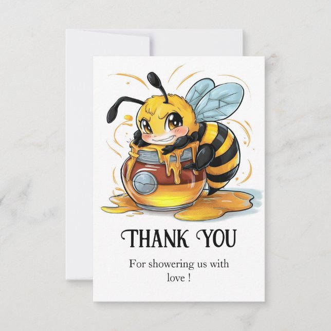 Carte De Remerciements Miel Bumble Bee Baby shower (Devant)