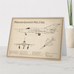 Carte De Remerciements MiG-21 bis - Plan directeur de l'avion SD